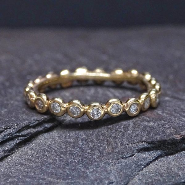 Narrow Stepping Stones Eternity ring, 1.75mm Diamonds, 9ct gold